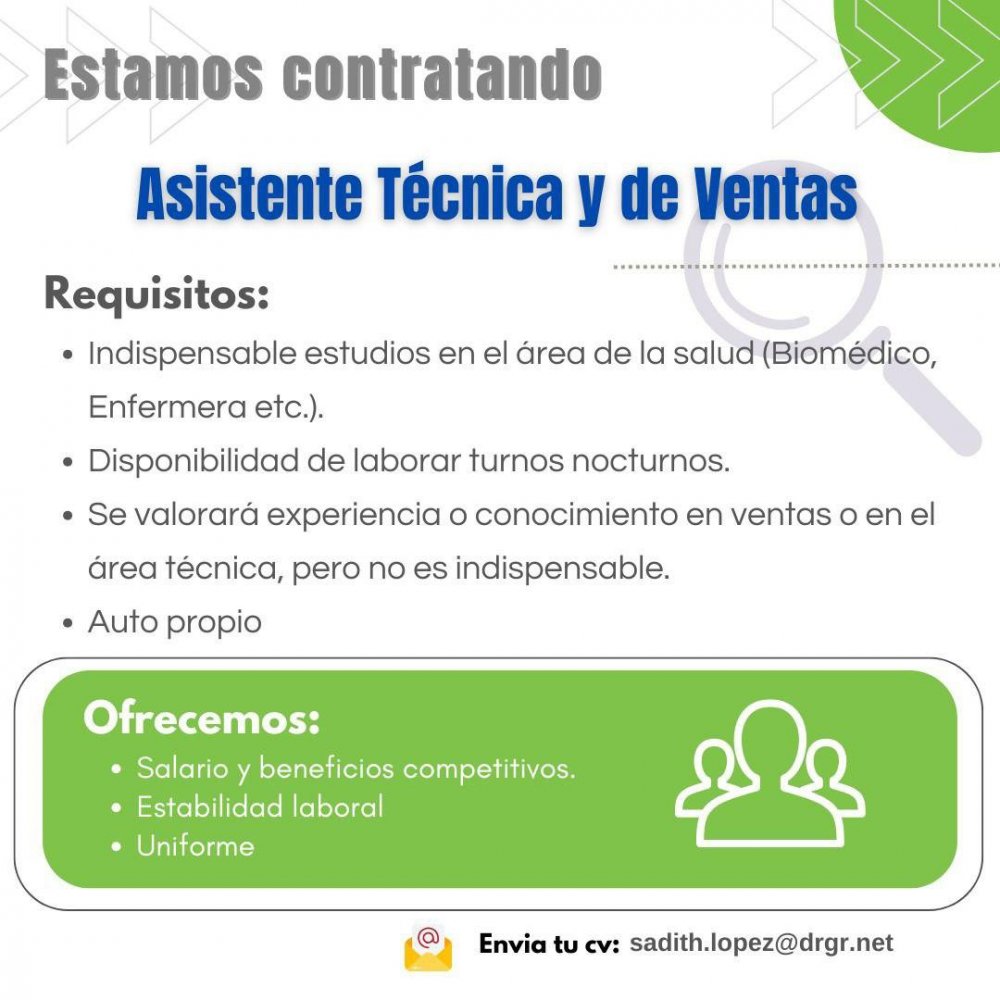 Asistente Técnica y de Ventas