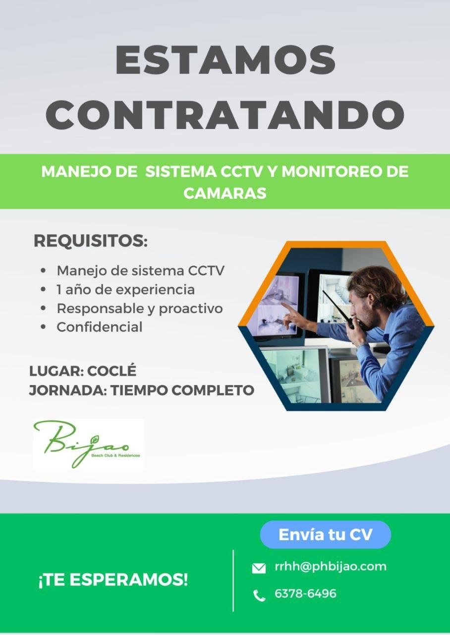 Manejo de Sistema CCTV y Monitoreo de Cámaras